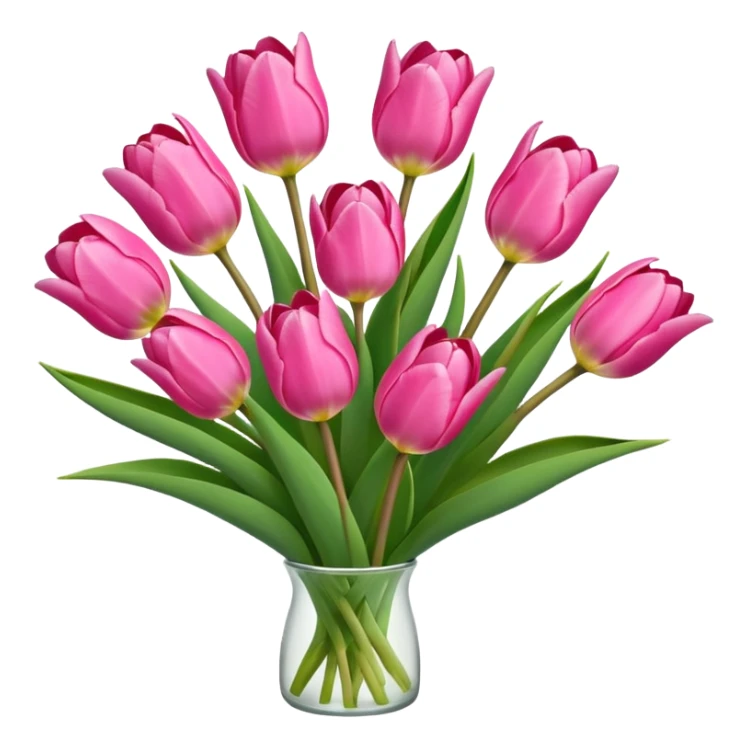 Pink tulips bouquet sticker