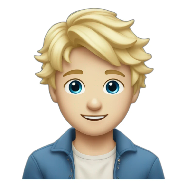 Little boy named Tommy with a blonde bow cut  blue eyes ￼ sticker