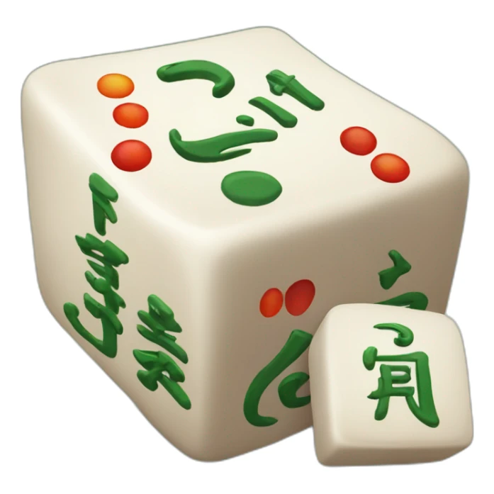 a mahjong emoji with the word "blessing" written on it sticker