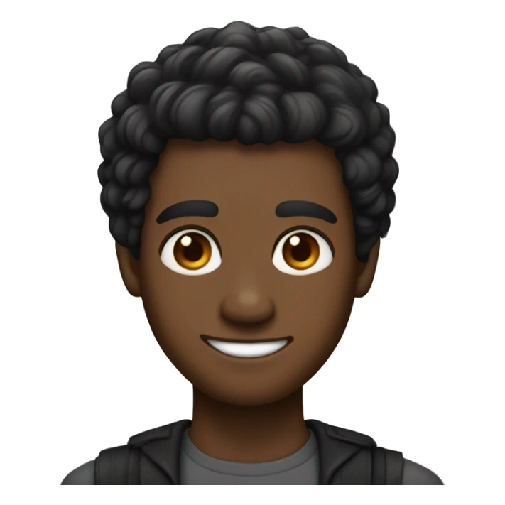 Homem Negro de 18 anos com olhos pretos cabelos pretos e corte de cabelo Caesar sticker