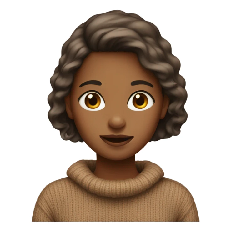 realistic girl in brown sweater sticker