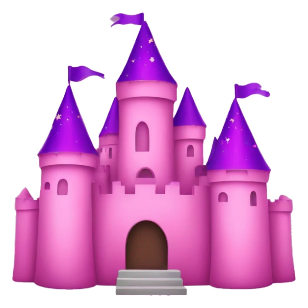 pink and purple castle with stars sticker