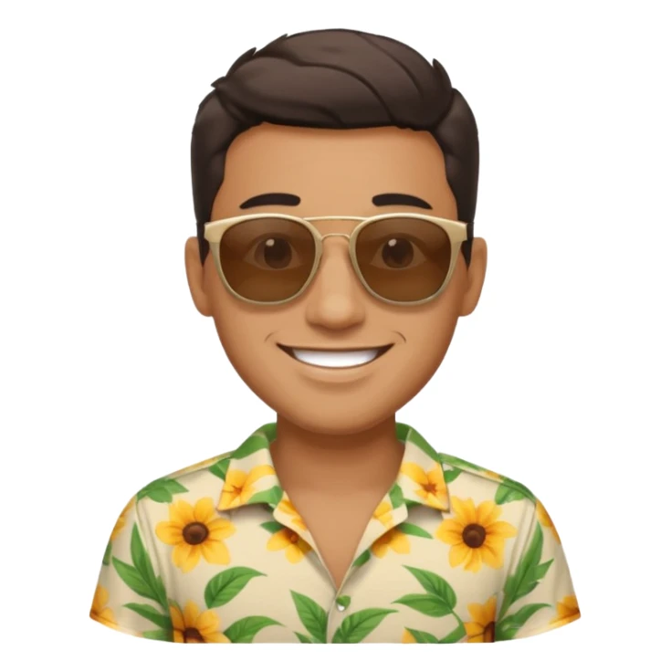 man with sunglasses and summer shirt sticker