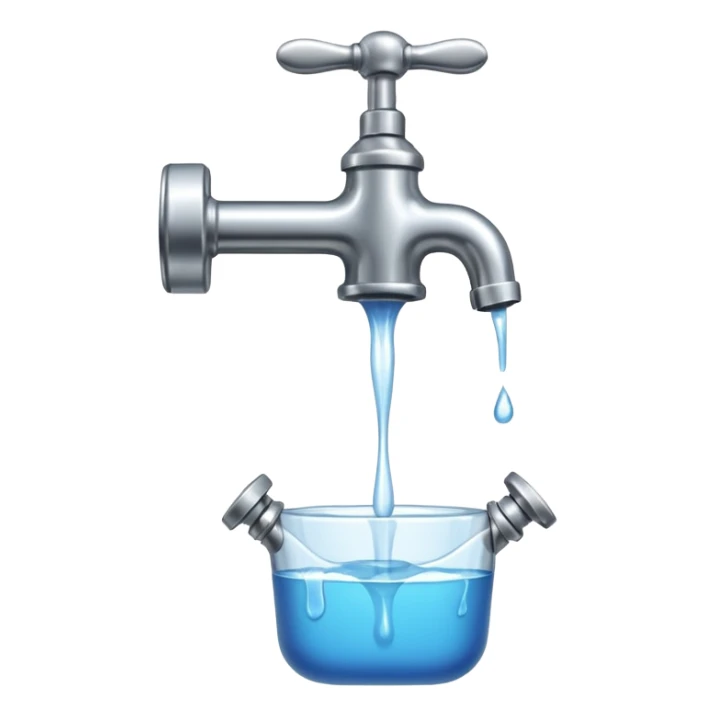 
water pouring from an OLD tap, 1980 sticker