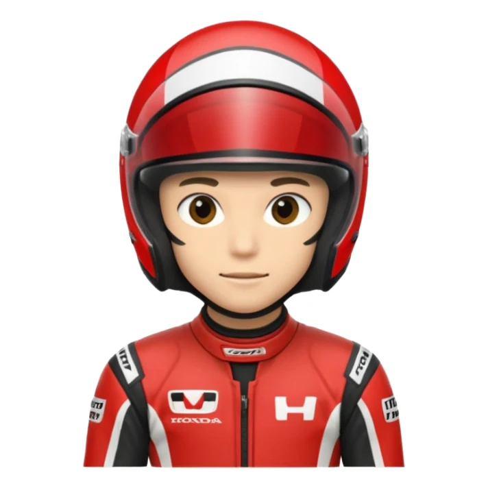 honda motorcycle racer with full face helmet sticker