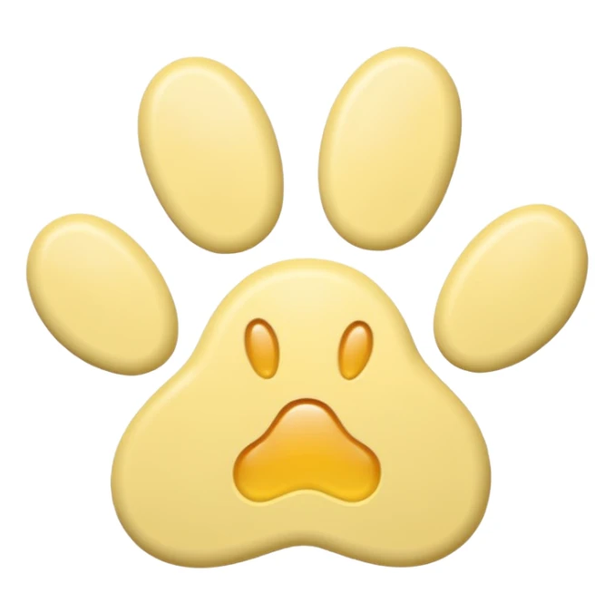 a pastel yellow pawprint sticker