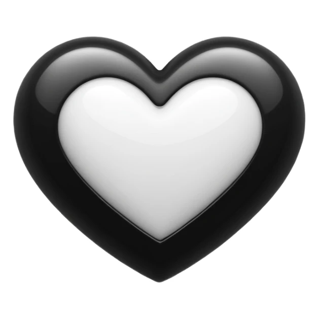 Black & white mix one heart emoji sticker