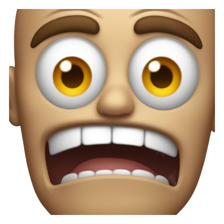 Funny guy going crazy with angry eyes and bi smile sticker