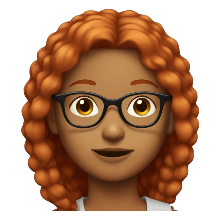 Red hair girl with glasses sticker