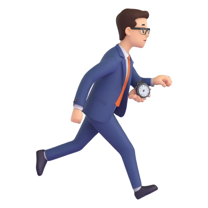 Worried person checking the time on their watch in a hurry. sticker