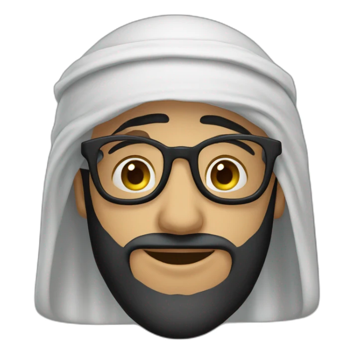 Musulman jeune arabe lunettes noir sticker