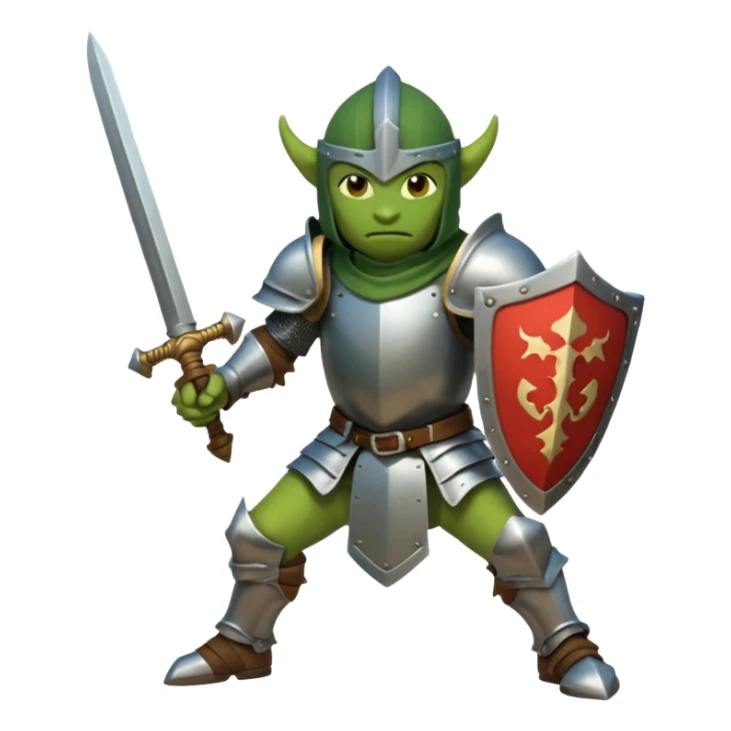 Knight fight against a goblin sticker