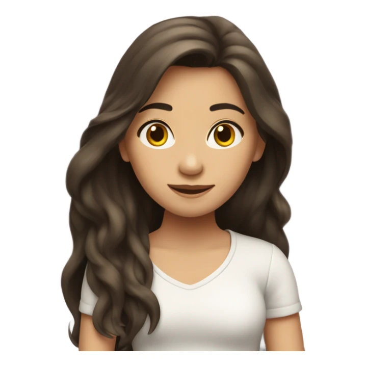 Mulat Girl with long hair, she is brunette  sticker