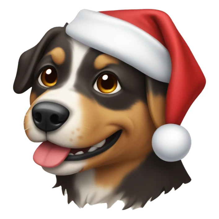 Perro en un tobogán disfrazado de santa sticker