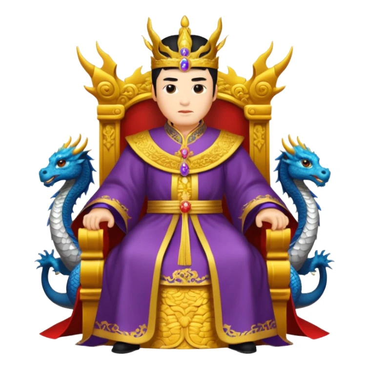 Emperor Wu Zetian sitting on the Dragon throne sticker