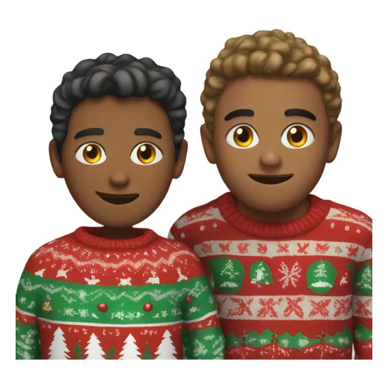 2 best friends wearing Christmas sweaters sticker