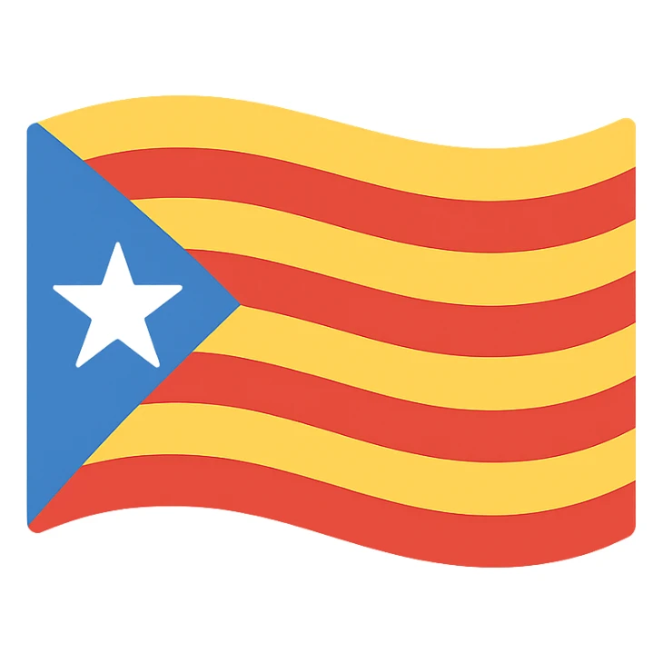 Catalan flag, waving, vibrant colors sticker