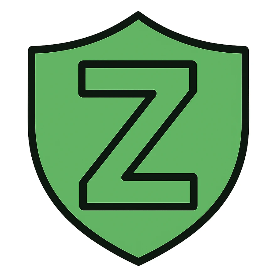 Change the shield and Z to green, keeping the color outline icon style, for a moderator role. sticker