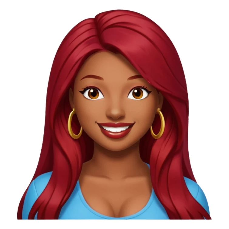 Megan Thee Stallion with long dark red hair  sticker