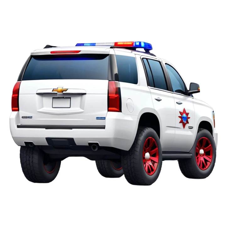 Emergency Response SUV - Chevrolet Tahoe (Model Year: 2021) (Iconic colour: White with red/blue sirens) sticker