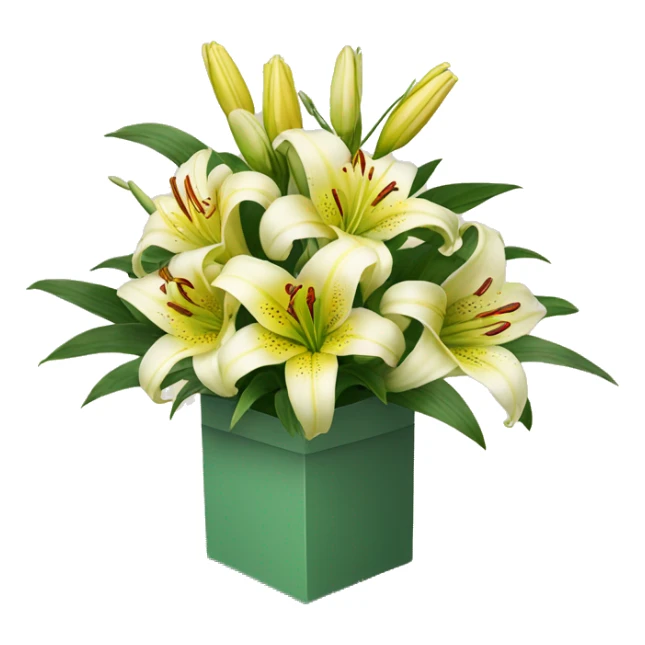 bouquet of lilies in a box sticker