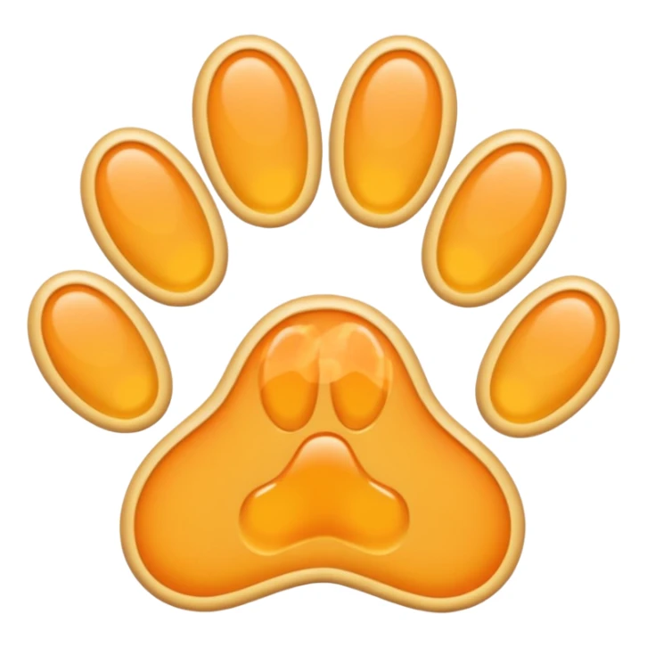 a very light pale pastel yellow-orange pawprint sticker
