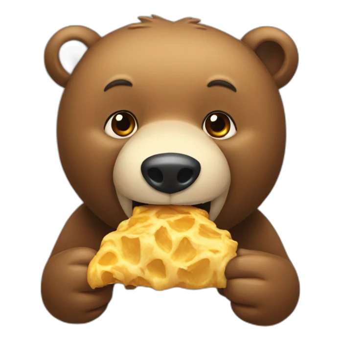 Bear eating sticker