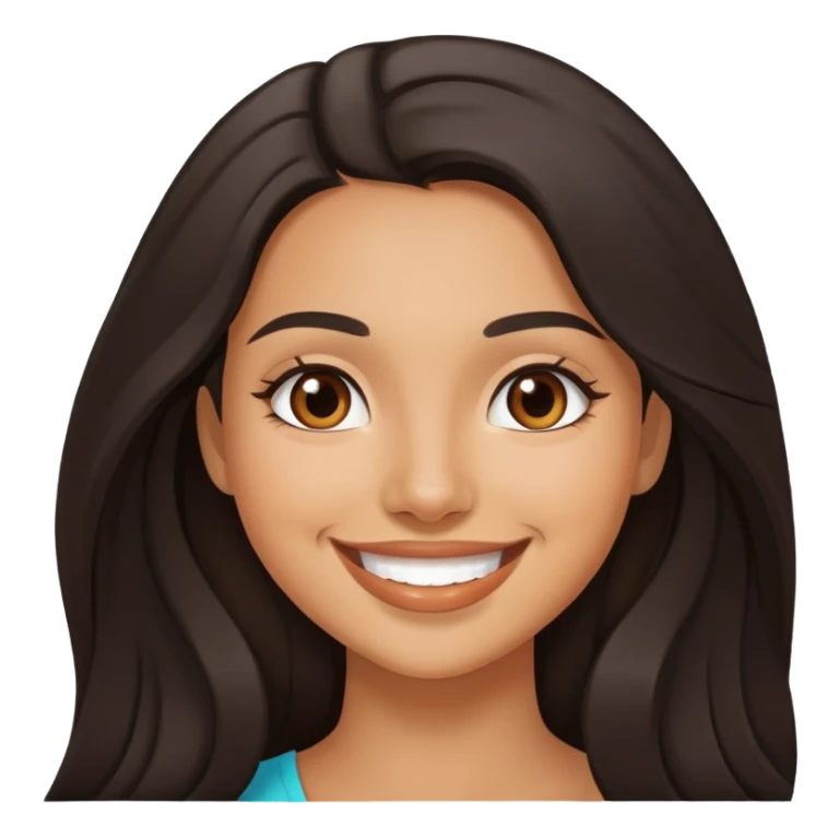 young latina woman with long dark hair smiling sticker