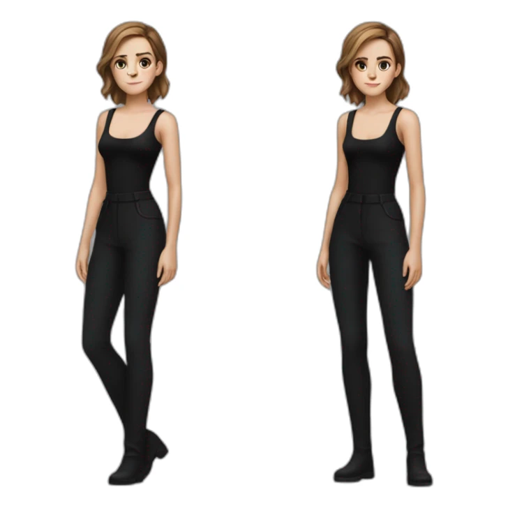 Full body beauty Emma Watson black outfit sticker