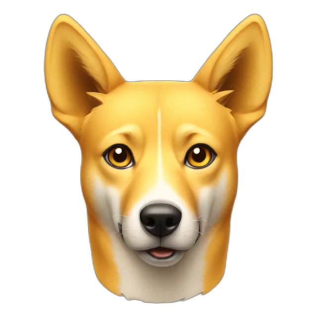 yellow dog that looks like a mix of dingo and fox sticker