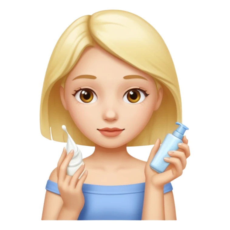 Girl applying cream to her body sticker