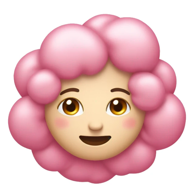 nuvola di pensiero con cuori rosa chiaro sticker