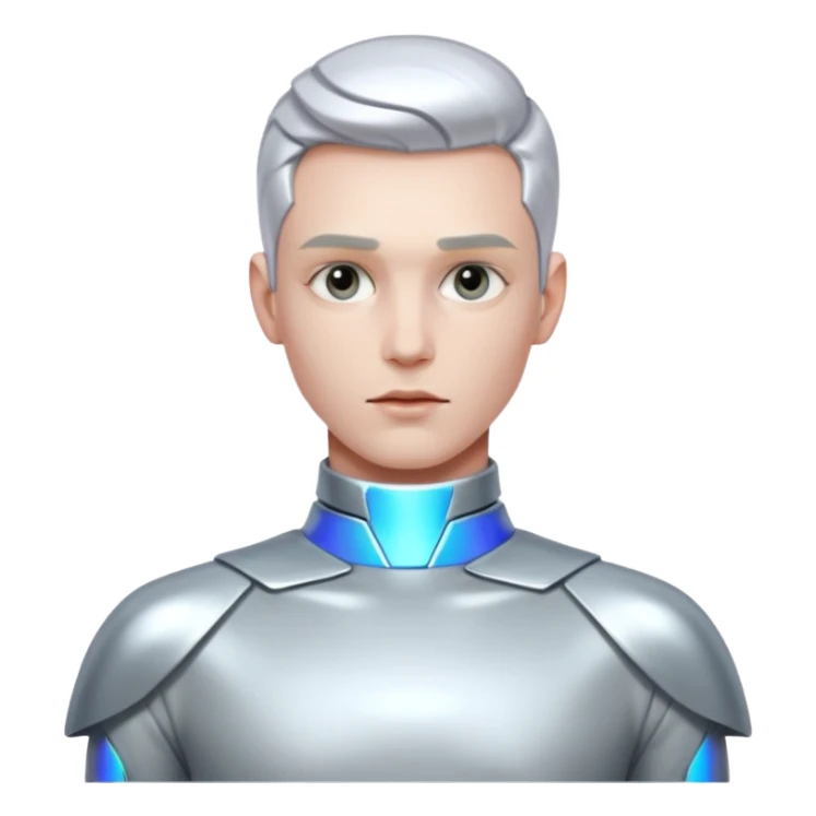 Futuristic style man sticker