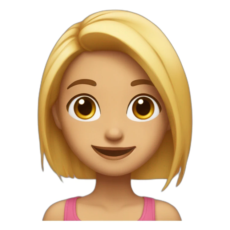 Chica morena con pelo largo y ojos miel sonriendo sticker