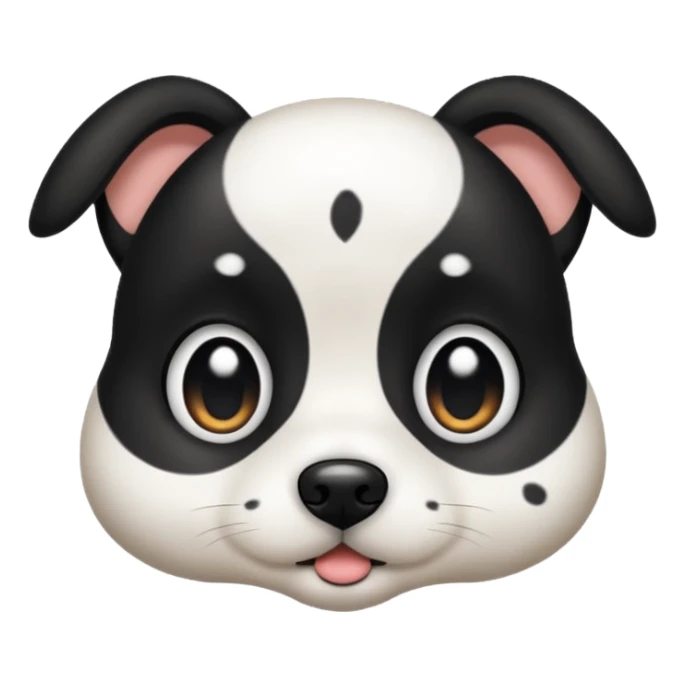 black and white dog spotted bigger eyes, cute sticker