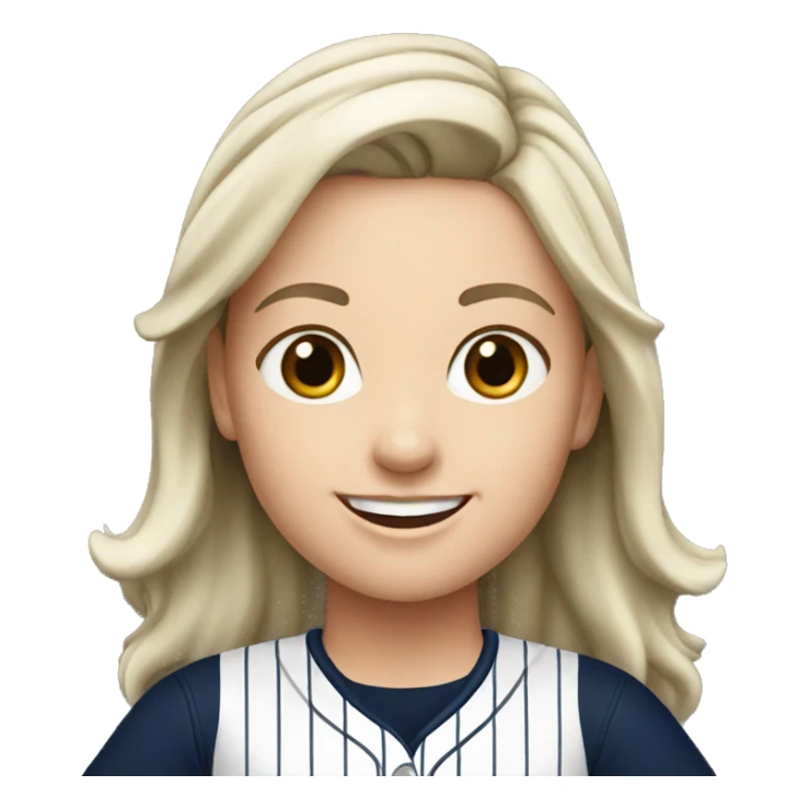 Smile white brunette female with Yankees jersey  sticker