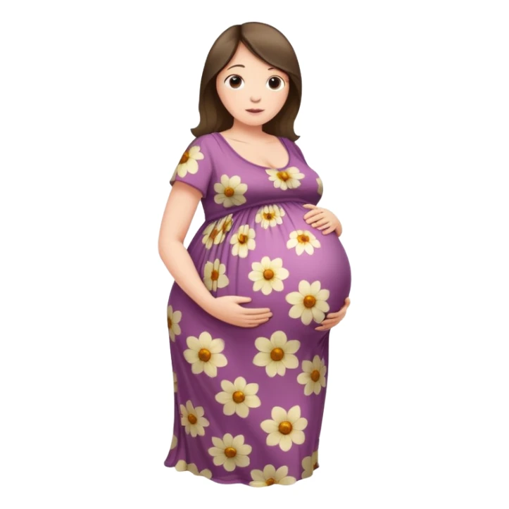 heavily pregnant woman with extremely abnormally huge overdue belly sticker