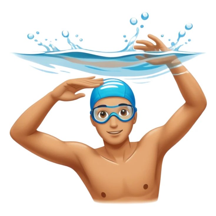 a swimmer swimming in a glass sticker