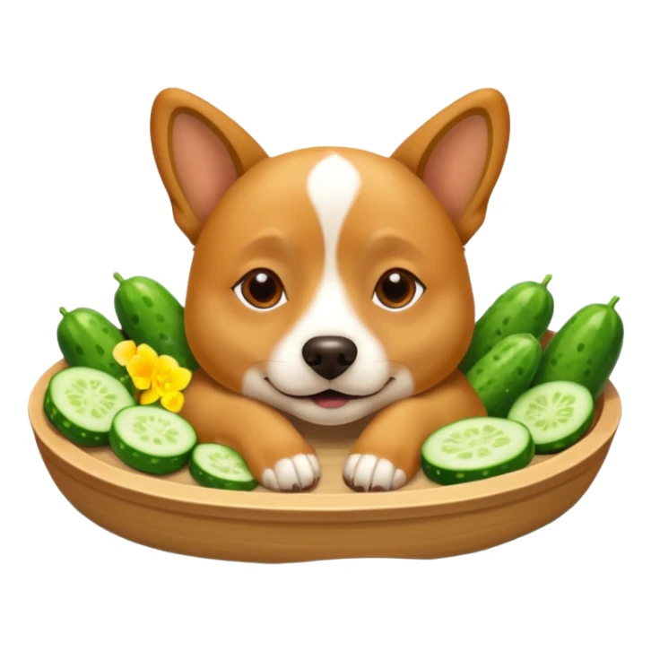 dog relaxing spa with cumcumbers IN EYES sticker
