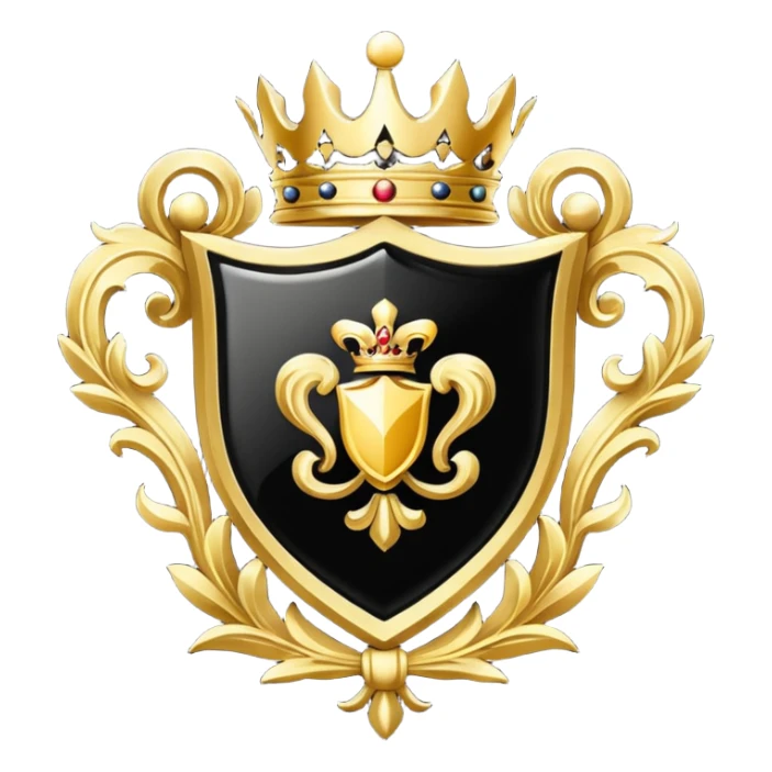 royal crest black and gold not too many little details sticker