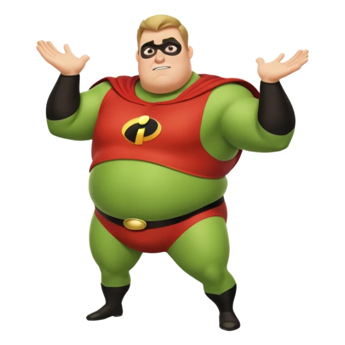 green fat mr incredible farting  sticker