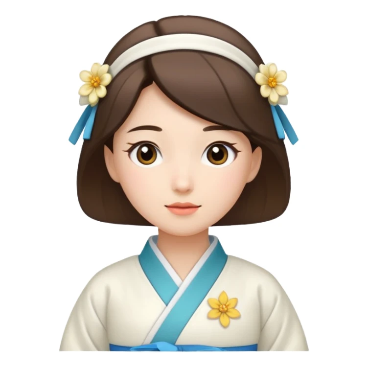 woman in white hanbok sticker