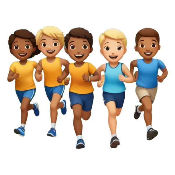 group of children running in a park, fun and lively sticker