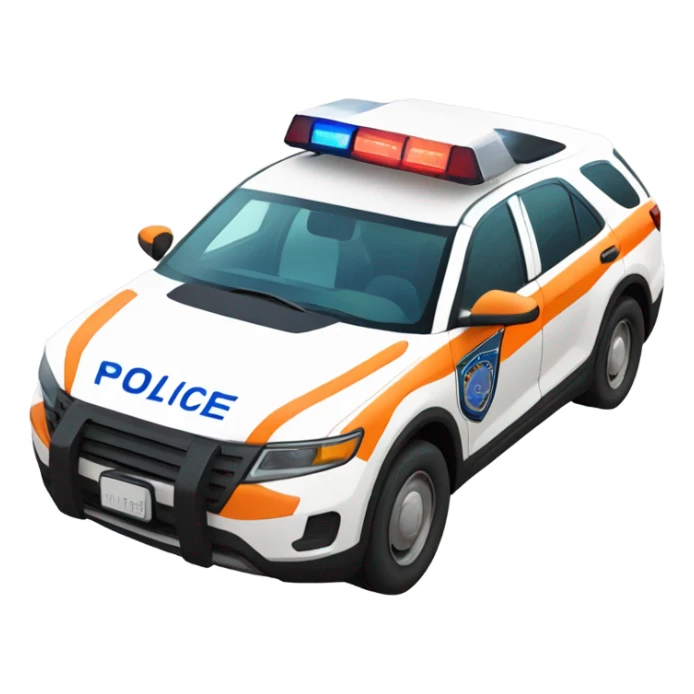 mars orange and white police car sticker