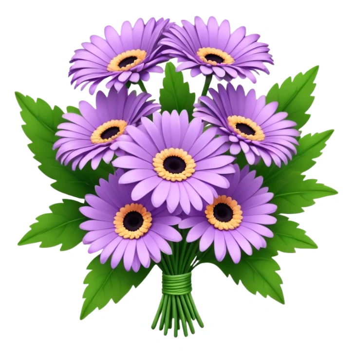 bouquet Lavender Gerbera Daisy, luxuriant, leaf, bud sticker