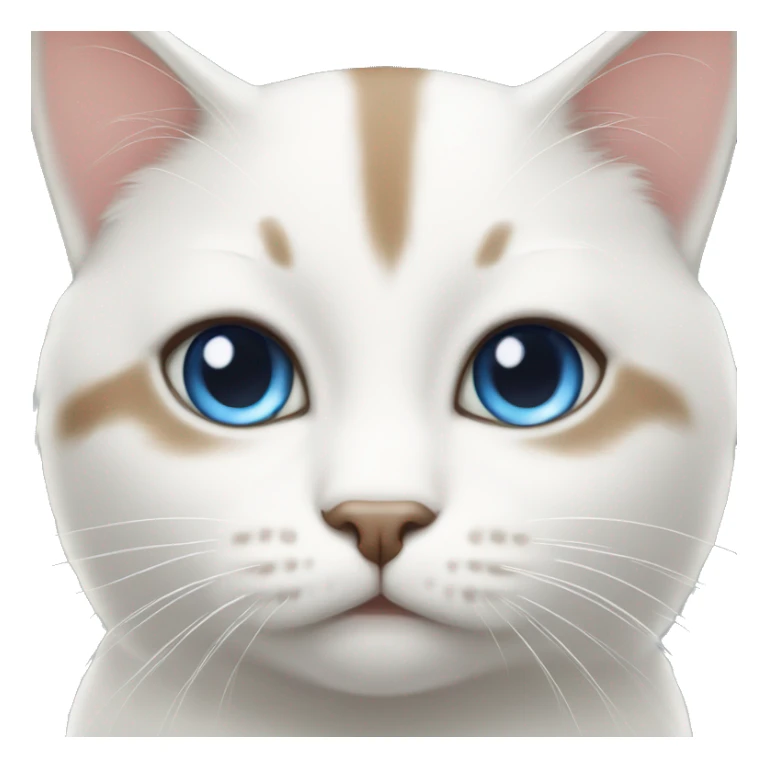 White cat with brown stripes and blue eyes sticker