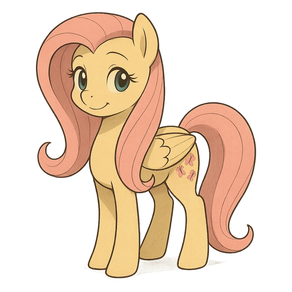 Fluttershy standing and smiling sticker