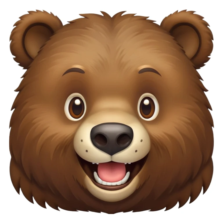 Playful Russian brown bear head, grinning, front view sticker