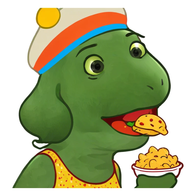 Girl with food in mouth sticker