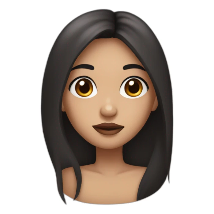 Girl with big brown eyes, long black hair and full lips   sticker